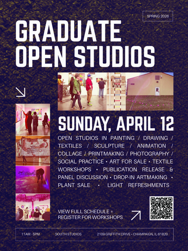 poster for graduate open studios on april 12