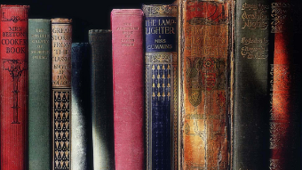 Old books on a shelf