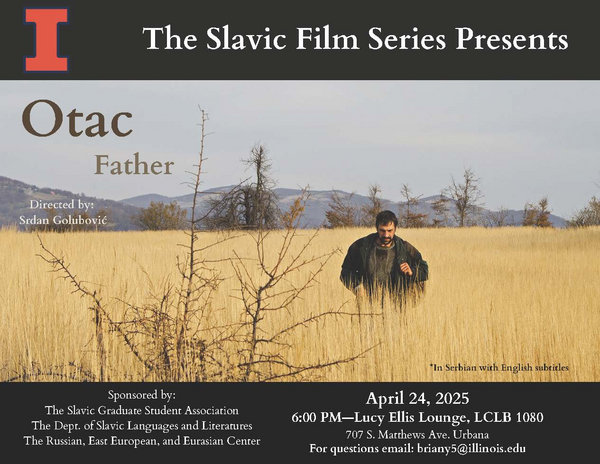 Poster for film "Father"; man walking through wheat field