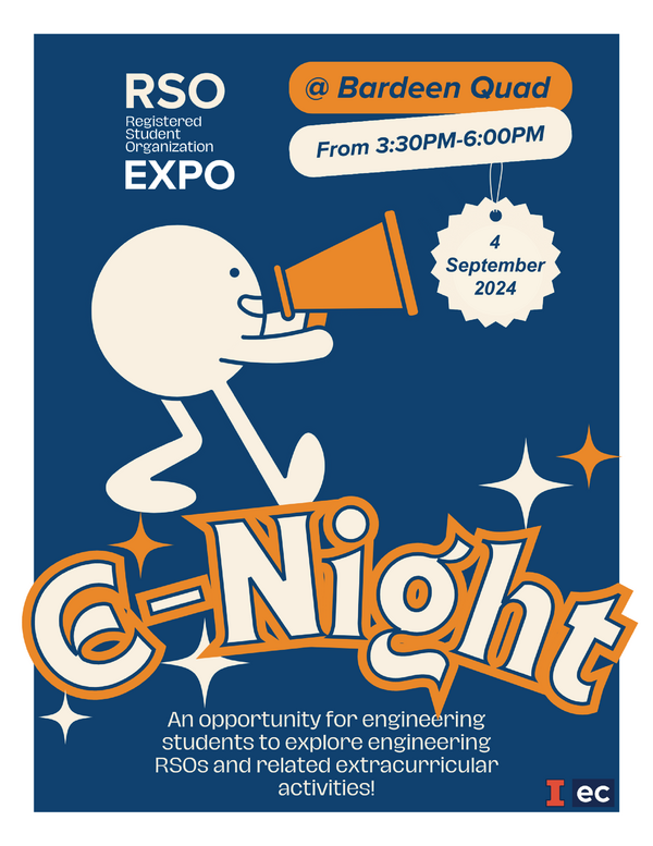 Flyer for E-Night. It contains the same information about the event below.