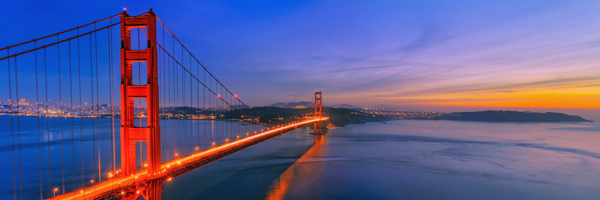 Image of Golden Gate Bridge at sunset