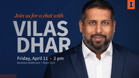 Image of Vilas Dhar with text containing the date time and location listed below.