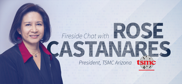 Image of Rose Castanares with the TSMC Logo