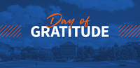 Image of Engineering Hall with the words Day of Gratitude