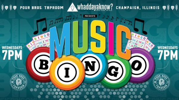Music Bingo, Wednesdays 7 pm, Pour Bros Taproom, Champaign, Illinois
