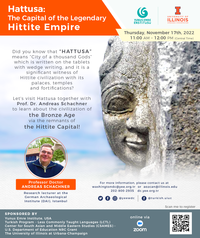 Image of an ancient stone statue of a face, half-hidden behind an ancient stone wall with a light blue sky in the background. The rest of the image contains text that is duplicated in the event details.