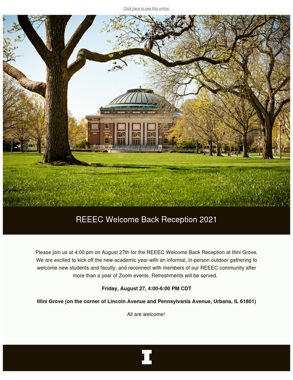 Welcome Back Reception Invitation 2021