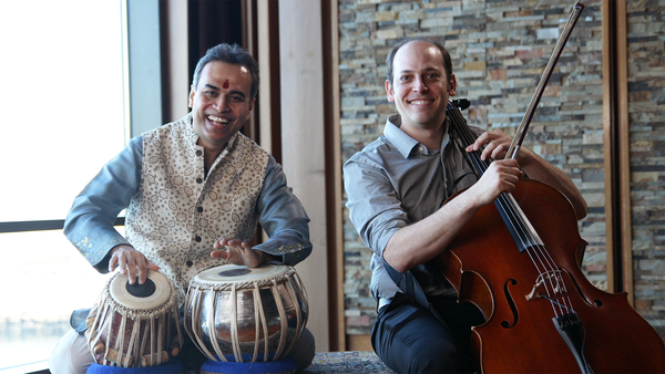 Sandeep Das, tabla virtuoso, and Mike Block, pioneering cello player