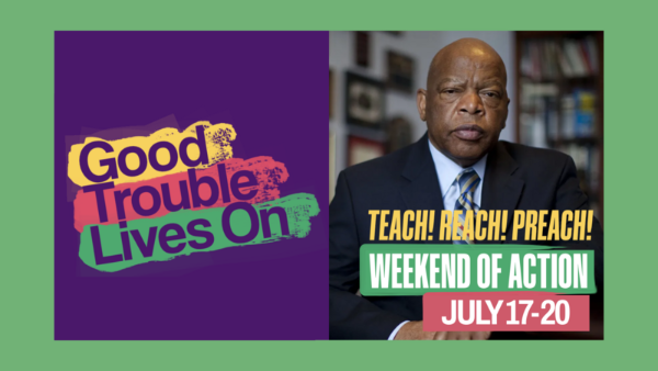 Flyer for Good Trouble Lives on Weekend of Action