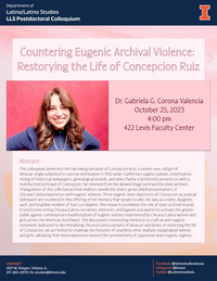 Flyer of Gabby Corona Valencia Postdoc colloquium - Showing Gabby Corona Valencia