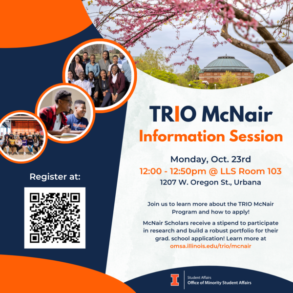Informational flyer for TRIO McNair informational session