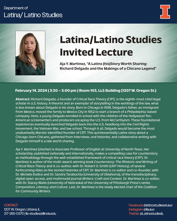 Flyer showing Aja Martinez wearing a green shirt