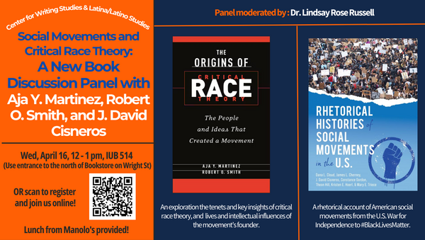 Image showing book covers of The Origins of Critical Race Theory and Rhetorical Histories of Social Movements in the U.S.