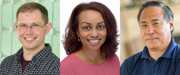 Headshots of Chemistry at Illinois alumni Brett McGuire, Lashaunda T. King-McNeil, and Alan H. Wu