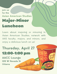 Flyer for the event. Green abstract shapes with carrots and instant noodles at the bottom. Full transcription in event text.
