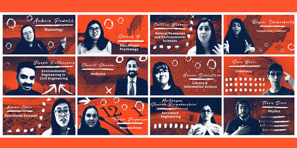 Grid with photos of the 12 finalists.