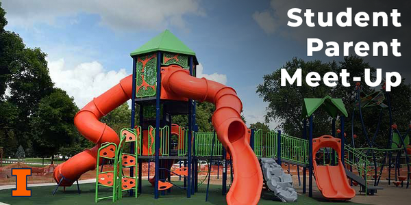A playspace at Hessel park. "Student Parent Meet-Up" is written in the top right corner.