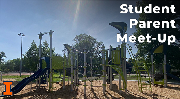 A playspace at Blair park. "Student Parent Meet-Up" is written in the top right corner.