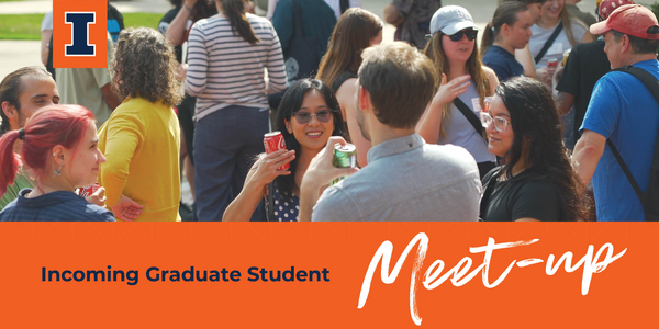 Photo of grad student mingling