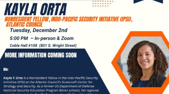 A flyer for ACDIS speaker Kayla Orta