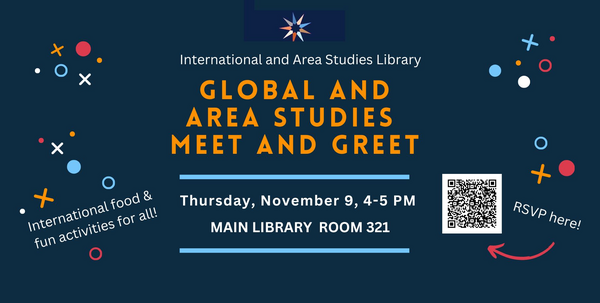 A poster of the Global and Area Studies Meet and Greet event