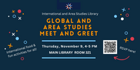 A poster of the Global and Area Studies Meet and Greet event