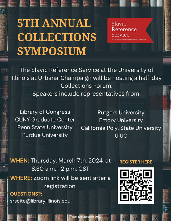 A poster of the 5th Annual Collections Symposium