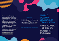 A poster of the World Poetry Reading in Translation event