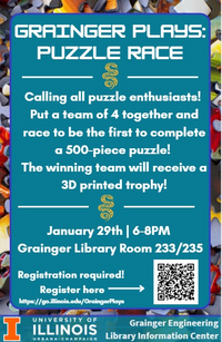 This is a flyer of the puzzle race event.
