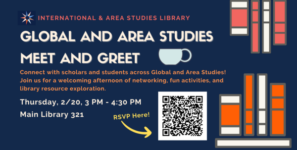 Poster for the Global & Area Studies meet and greet event.