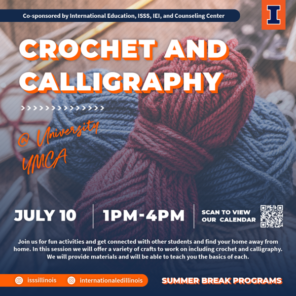 Crochet & Calligraphy at the Y on July 10
