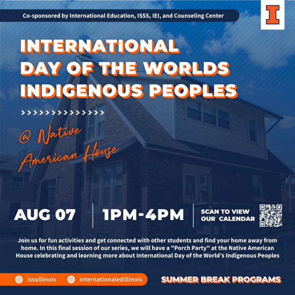 International Day of the Worlds Indigenous People at the Native American House on August 7 from 1pm-4pm