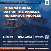 International Day of the Worlds Indigenous People at the Native American House on August 7 from 1pm-4pm