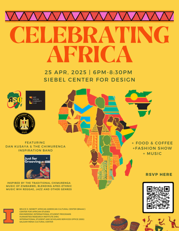 Celebration of Africa, Friday April 25, 6pm-8:30pm at Siebel Center for Design