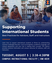 Aug 5, Supporting International Students