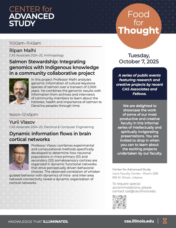 Flyer advertising Food for Thought event on October 7th featuring Ripan Malhi