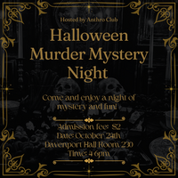 Flyer advertising murder mystery event