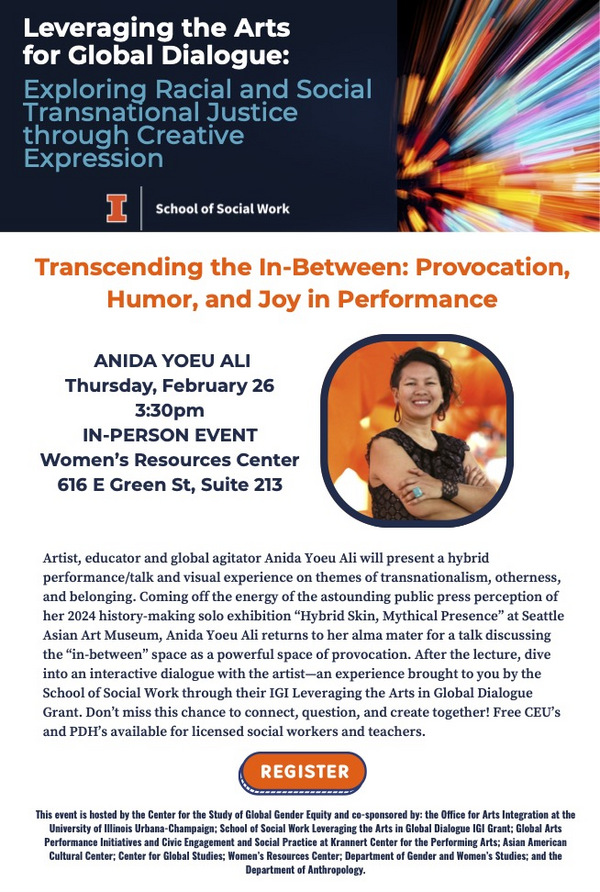 Flyer for Anida Yoeu Ali's event