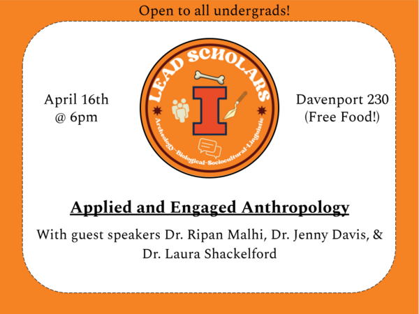 Flyer for LEAD: Applied and Engaged Anthropology Event