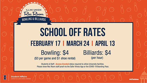 Special $4 prices at the Rec Room