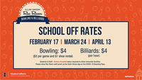 Special $4 prices at the Rec Room