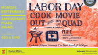 Labor Day cookout and free movie on the Quad