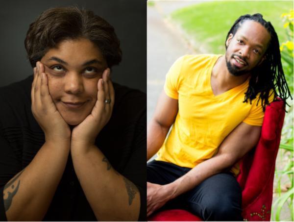 Headshots of Roxane Gay and Jericho Brown