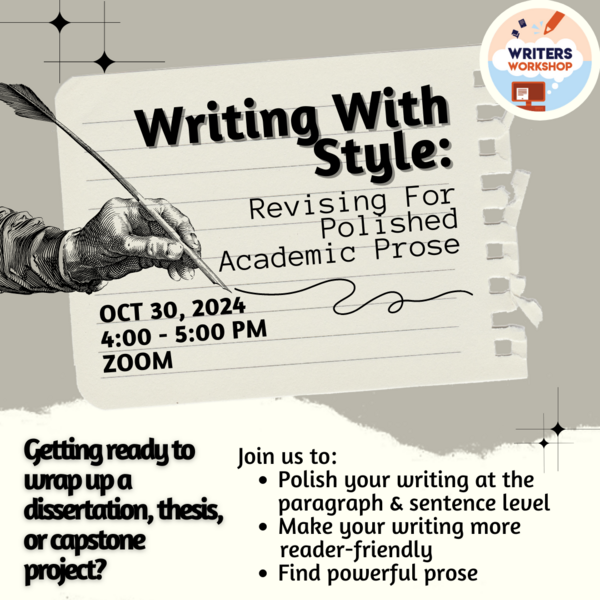 writing with style: revising for polished academic prose flyer