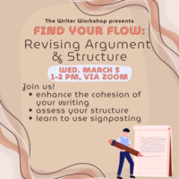 find your flow: revising argument and structure 3/5 from 1-2 on Zoom