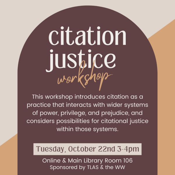 Citation Justice workshop flyer