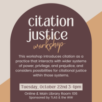 Citation Justice workshop flyer