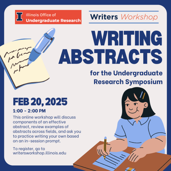 writing abstracts for the undergrad research symposium. feb 20th 1-2pm on Zoom