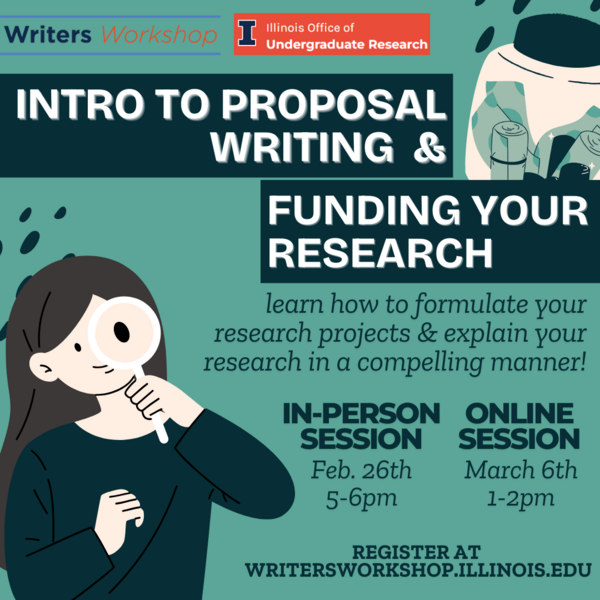 intro to proposal writing & funding your research on Zoom 3/6 from 1-2