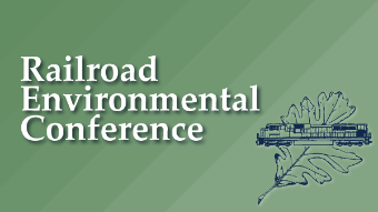 Railroad Environmental Conference with leaf and locomotive logo.